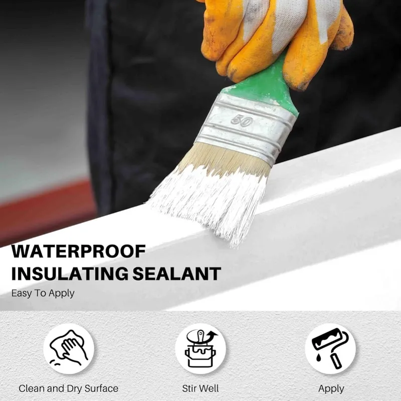 Polyurethane Waterproof Coating, 1 kg, White Waterproof Sealant for Roof, Concrete, Wall, Multi-Surface Leak Repair Coating, Durable Water-Based Rubber Sealant Indoor & Outdoor