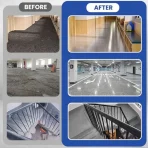 1KG Epoxy Floor Paint, Non-Slip, Waterproof, Odorless Floor Coating with Marble Effect (High-Gloss Finish), Waterproof Paint
