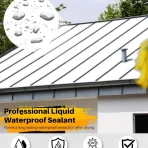 Polyurethane Waterproof Coating, 1 kg, White Waterproof Sealant for Roof, Concrete, Wall, Multi-Surface Leak Repair Coating, Durable Water-Based Rubber Sealant Indoor & Outdoor