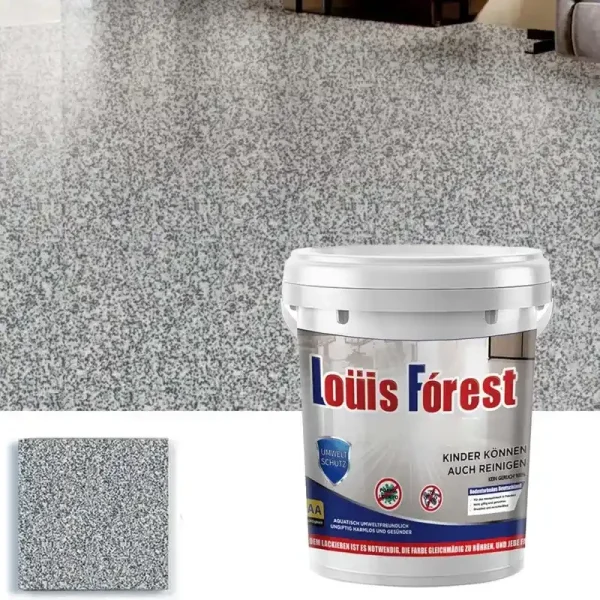 1KG Epoxy Floor Paint, Non-Slip, Waterproof, Odorless Floor Coating with Marble Effect (High-Gloss Finish), Waterproof Paint
