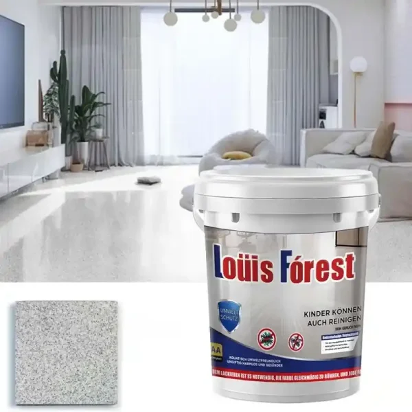 1KG Epoxy Floor Paint, Non-Slip, Waterproof, Odorless Floor Coating with Marble Effect (High-Gloss Finish), Waterproof Paint