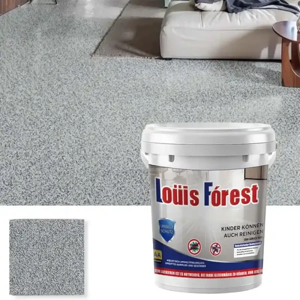 1KG Epoxy Floor Paint, Non-Slip, Waterproof, Odorless Floor Coating with Marble Effect (High-Gloss Finish), Waterproof Paint