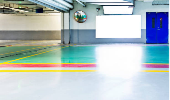 The impact of Garage Floor Coating on Garage Functional Zoning 3 Multi-functional garage floor showing work and parking separation
