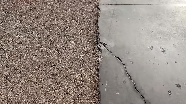 Garage floor coating does not fix all problems. 1 Cracked concrete floor needing a durable garage floor coating solution.